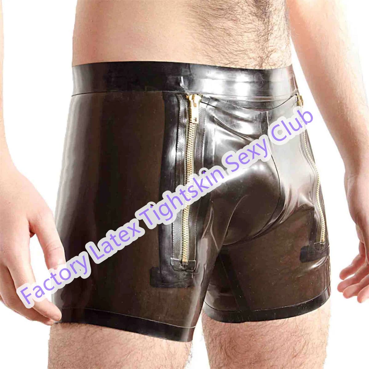 Mutandine in lattice da uomo, pantaloncini in gomma, intimo fetish sexy in gomma con cerniera, costumi cosplay di Halloween, realizzati su misura