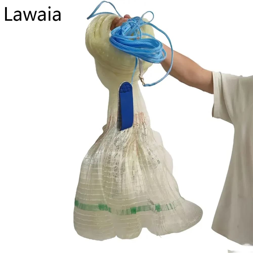 Rete da pesca Lawaia Linea multifilamento Rete tradizionale con pendente in acciaio Rete da lancio per pesci