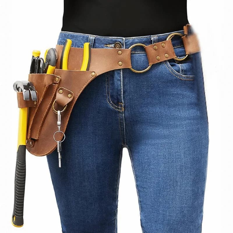 Custodia per il trasporto per giardiniere in pelle Borsa per cintura per attrezzi per fioristi Fondina per giardiniere Fondina per carpentiere Borsa multitasche regolabile in PU
