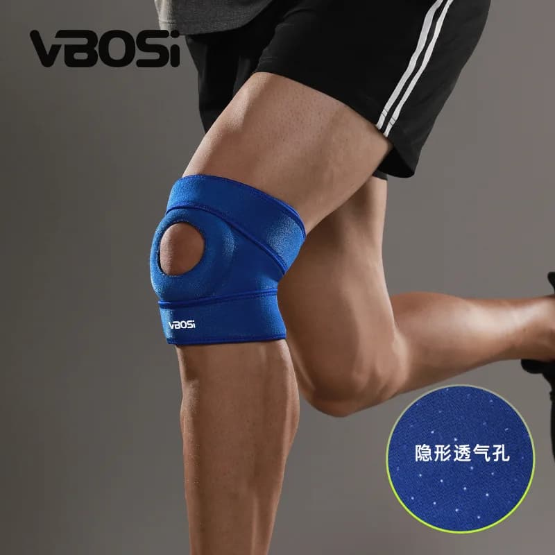 1pc Breathable Compression Knee Brace with Patella Support Strap for Sports Running Basketball Adults Outdoor Protective Gear