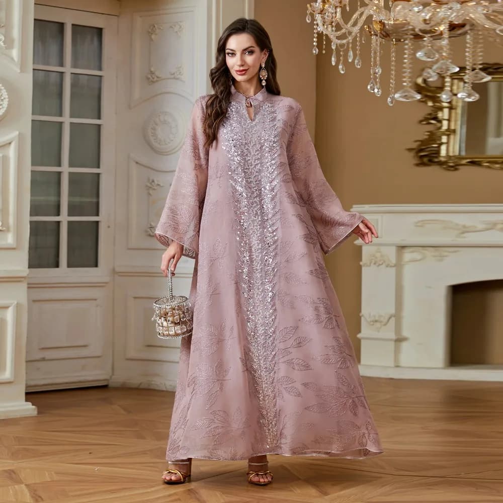 Abaya Donne Musulmane Vestito Con Scollo A V Jalabiya Marocco Vestito Da Partito Abaya Casual Abiti Largo Robe Marocchino Caftano Ramadan 2026