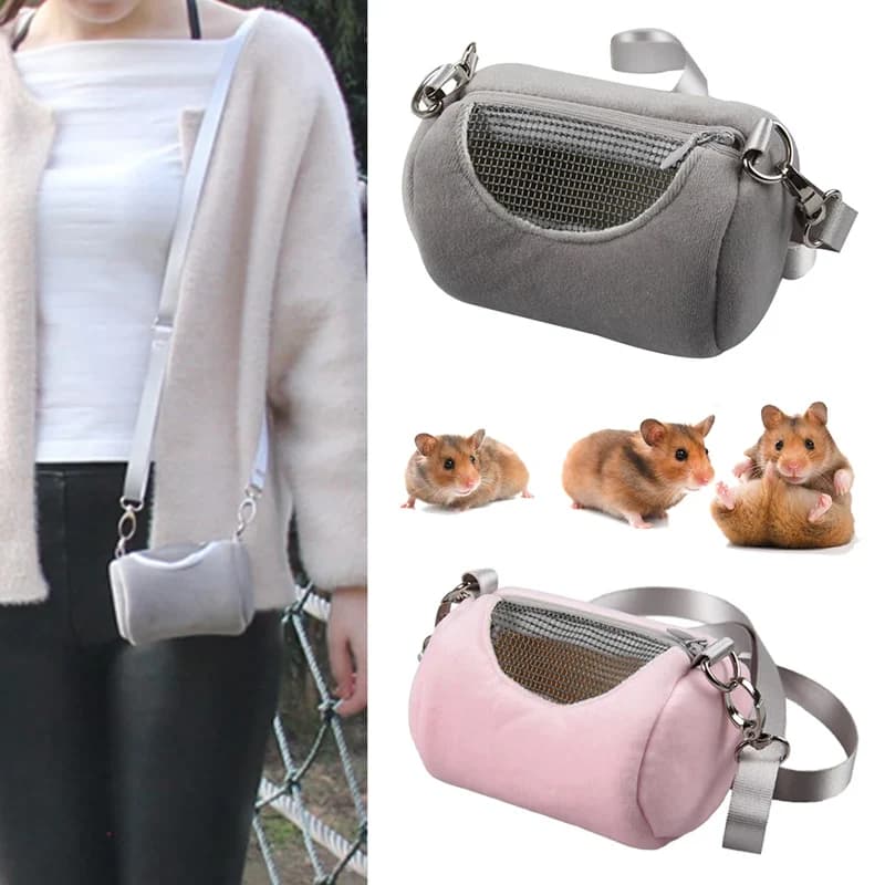 Borsa Trasportino per Animali Domestici con Design a Cilindro, Morbida e Pratica, per Viaggi, Trasportabile, con Rete Visibile, per Scoiattoli e Criceti
