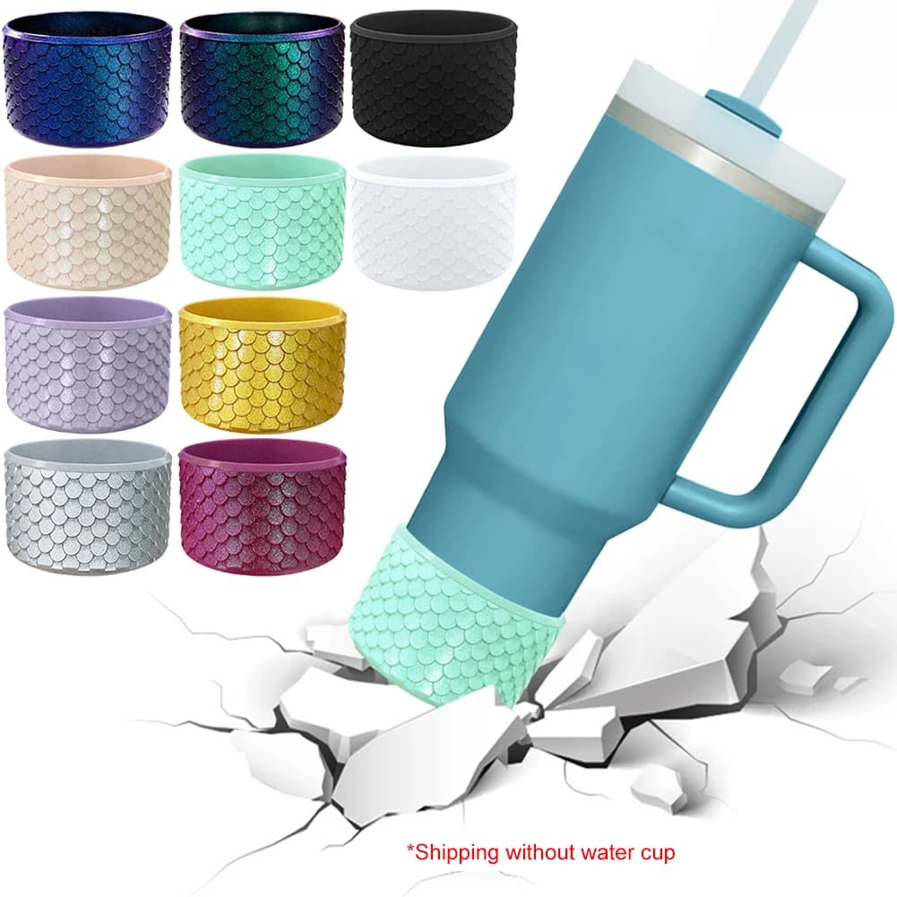 Stivale in silicone a forma di sirena, resistente all'usura, per bottiglia d'acqua, manica inferiore per bottiglie d'acqua, per bicchiere Stanley da 40 once