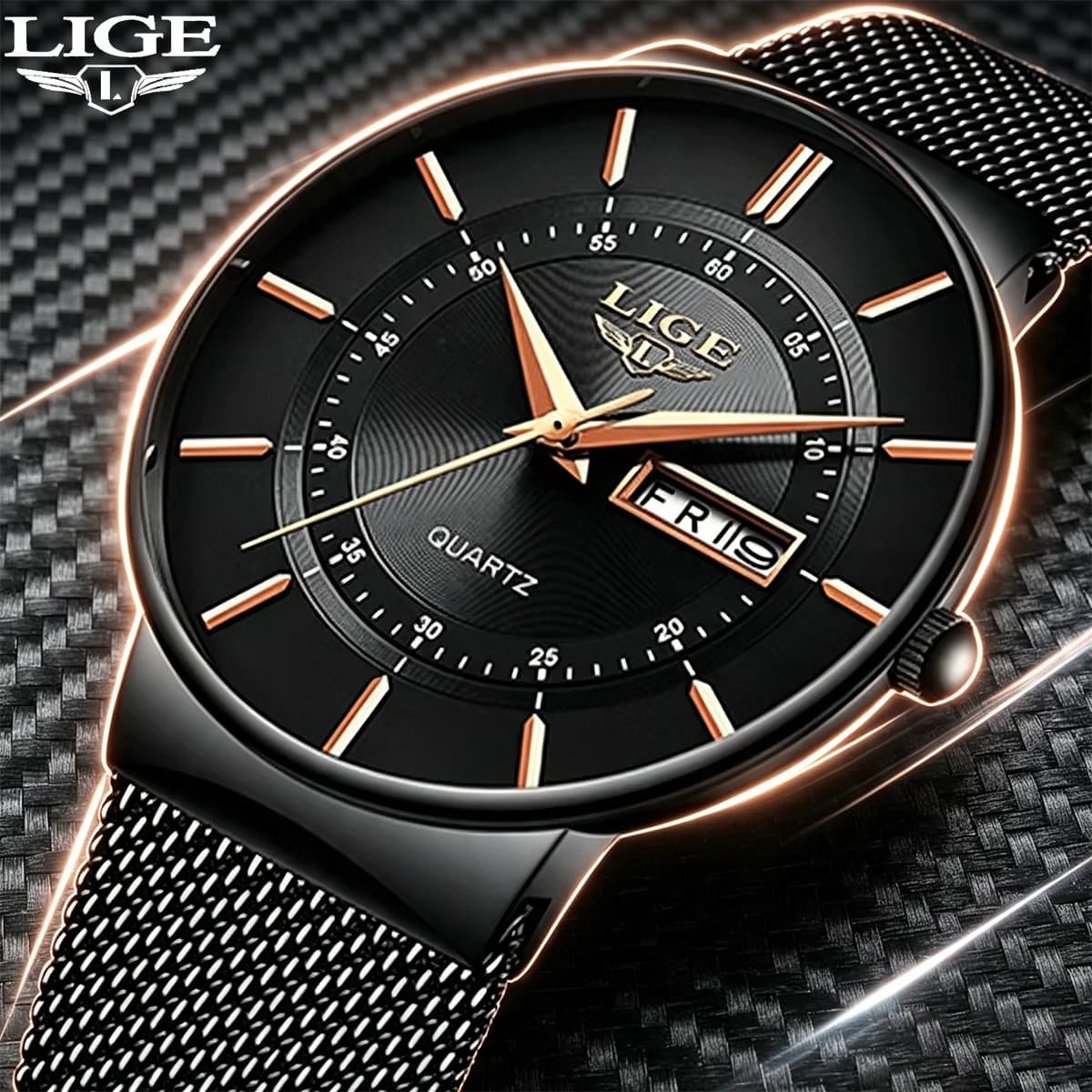 LIGE 2026 Luxury Men Watches Waterproof Date Clock Male Steel Strap Casual Quartz Watch Men Sports Wrist Watch Man reloj hommes