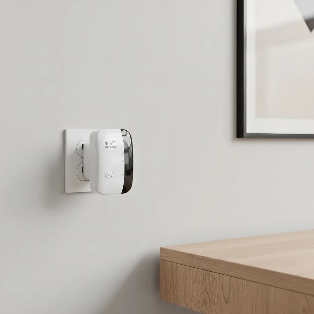 Ripetitore WiFi, Amplificatore di Segnale, Estensore di Rete Wireless 300m, Facile Configurazione per Casa e Ufficio, Spina EU/US