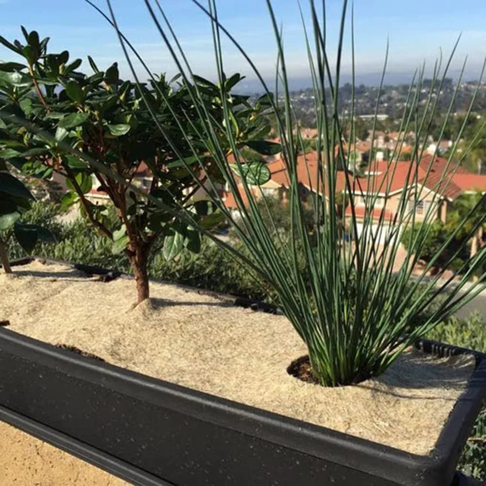 Tappetino in Fibra Naturale per Compostaggio da Giardino, in Cocco e Palma, per Vasi e Contenitori, Riutilizzabile, Ecologico, Strato di Supporto