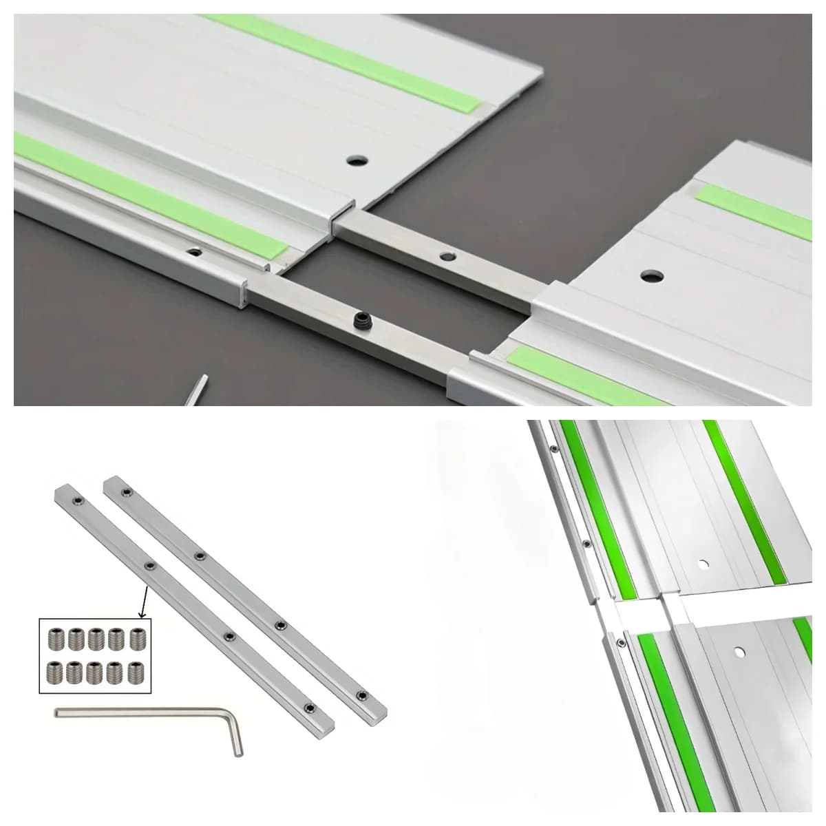 Set di connettori per binario guida per sega da binario Connettore per binario guida da taglio per tavola di legno di ricambio compatibile per sega da binario Makita/Festool