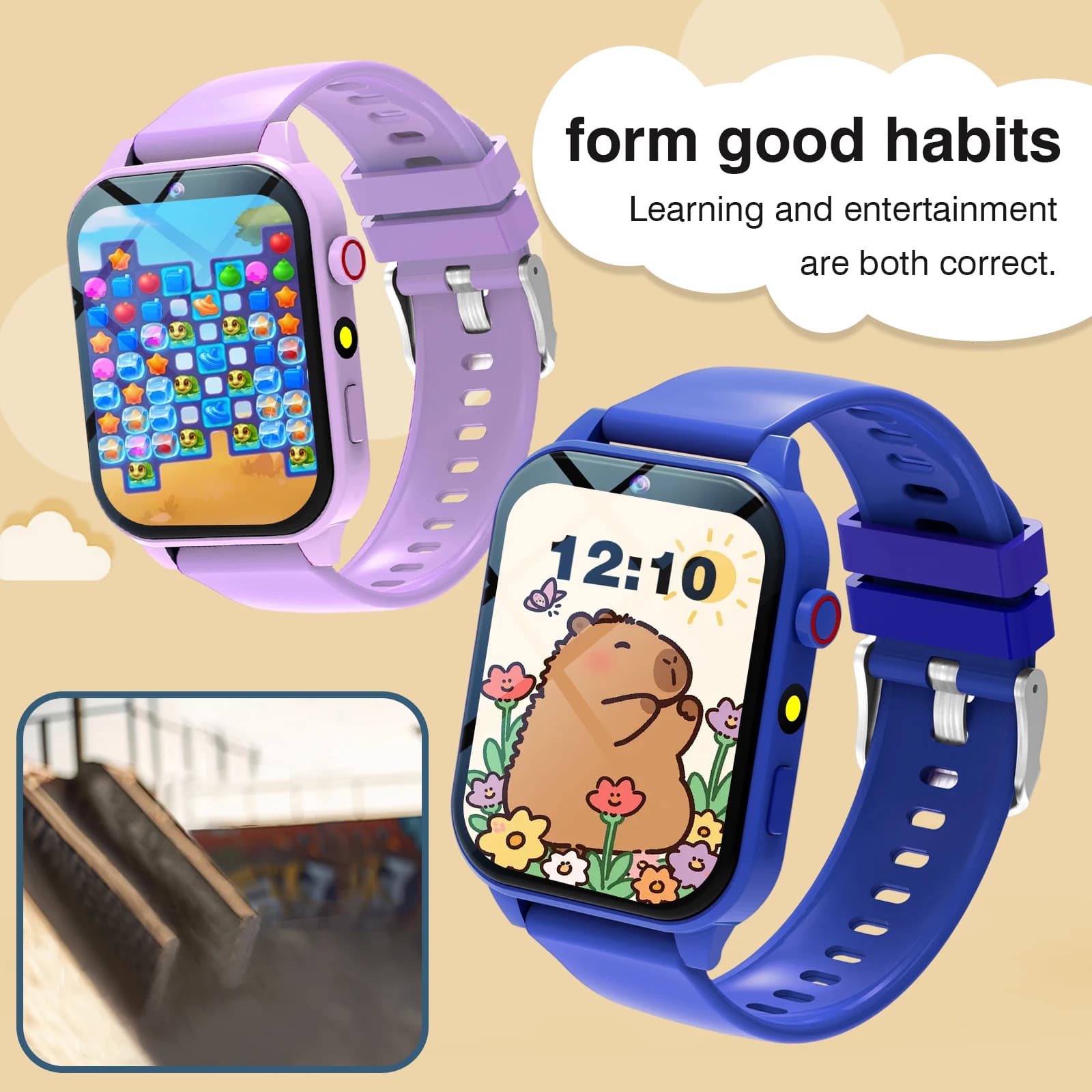 Smart Kids Watch 18 Games Camera Waterproof Flashlight Sleep Monitor for Birthday Gift Boy Girl Kids