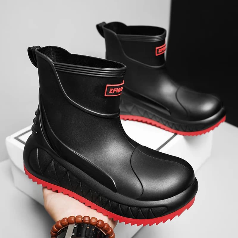 Outdoor Summer Hiking Wading Rain Boots Height Increasing Platform Sole Full Waterproof Slip Resistant Fishing Mud Boots