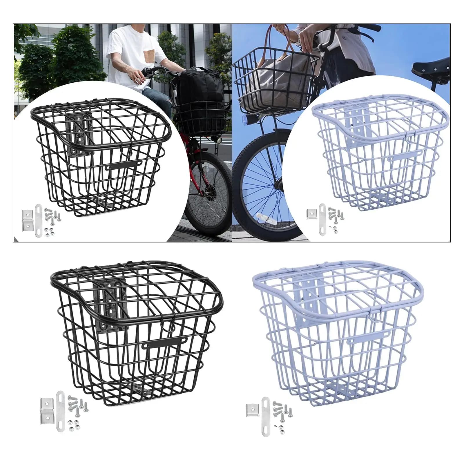 Cestino per bici con coperchio Cestino per bicicletta resistente per animali domestici per bici da strada di montagna all'aperto Bici pieghevoli Escursionismo Bici per bambini