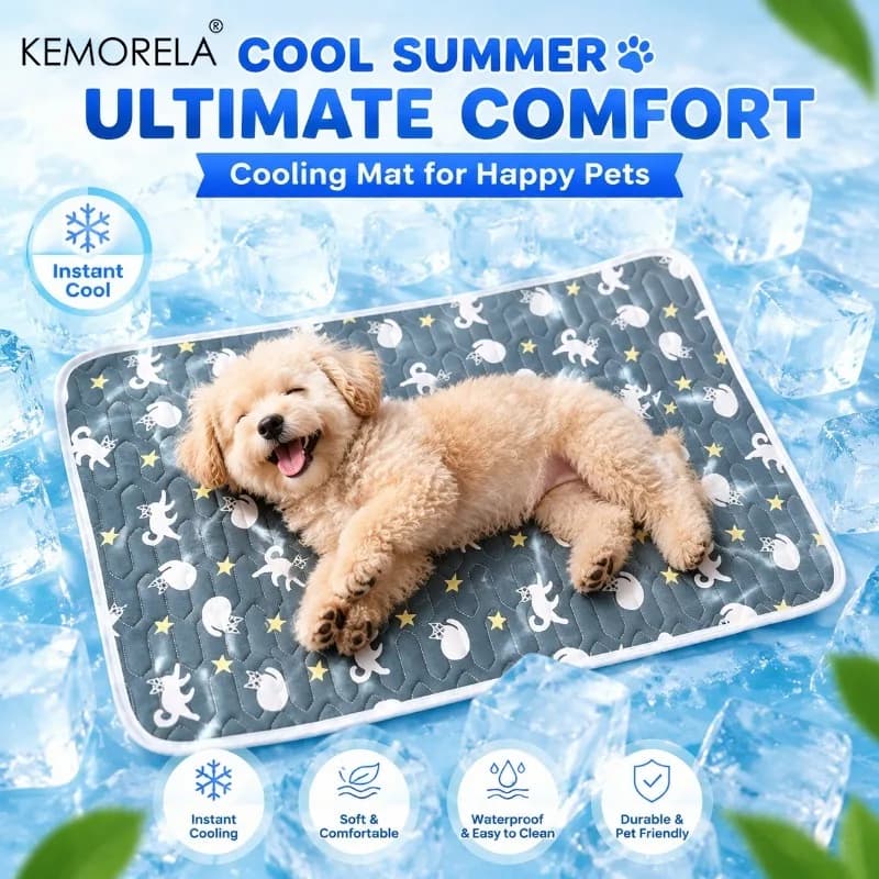 Summer Ice Silk Pet Cooling Mat Waterproof Dog Cat Sleeping Pad Anti Slip Washable Sofa Cushion Self Cooling Pet Bed Accessories