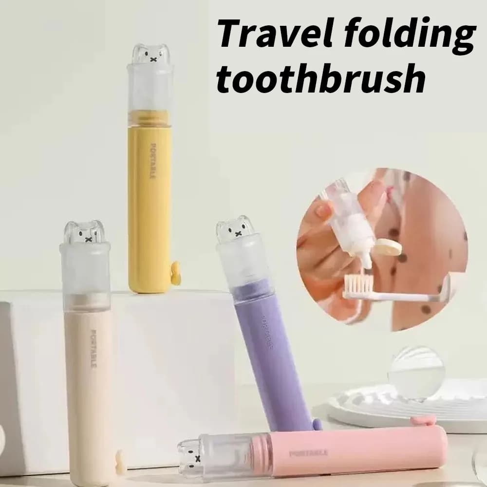1 piece - Convenient toothbrush travel container, 2-in-1 folding toothbrush set - Small and convenient - Essential for business