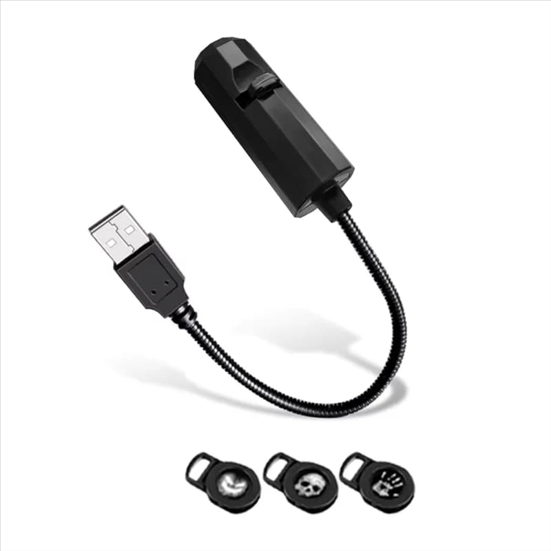 ABKY-USB Proiettore Luce 360 Rotante Commutabile Modello Halloween Teschio Luce notturna Fantasma LED Atmosfera Lampada d'atmosfera