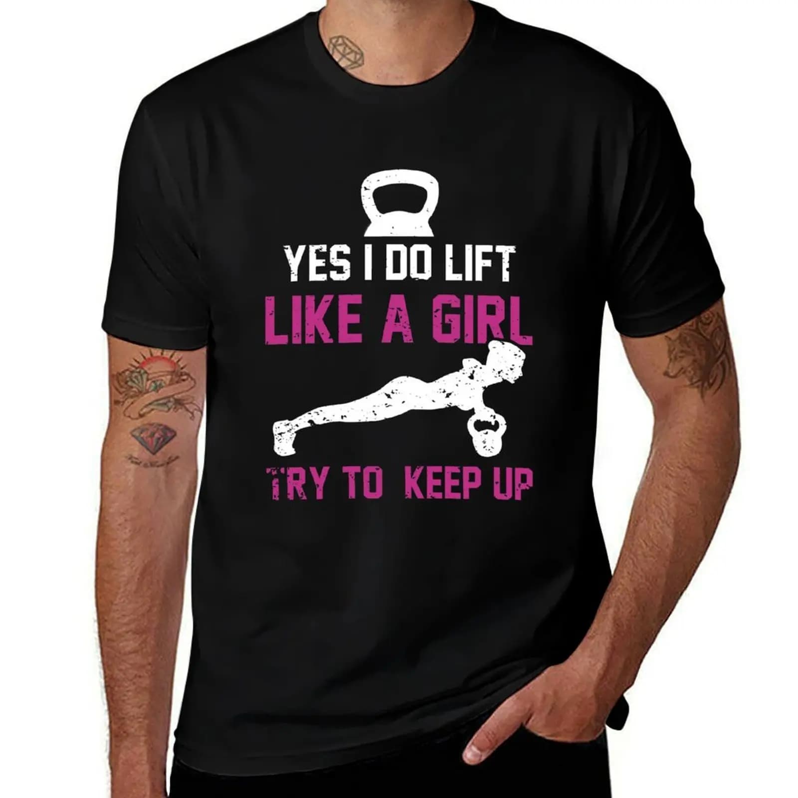Yes I Do Lift Like a Girl Kettlebell Training T-Shirt Casual Holiday Short Sleeve Tee T-Shirt