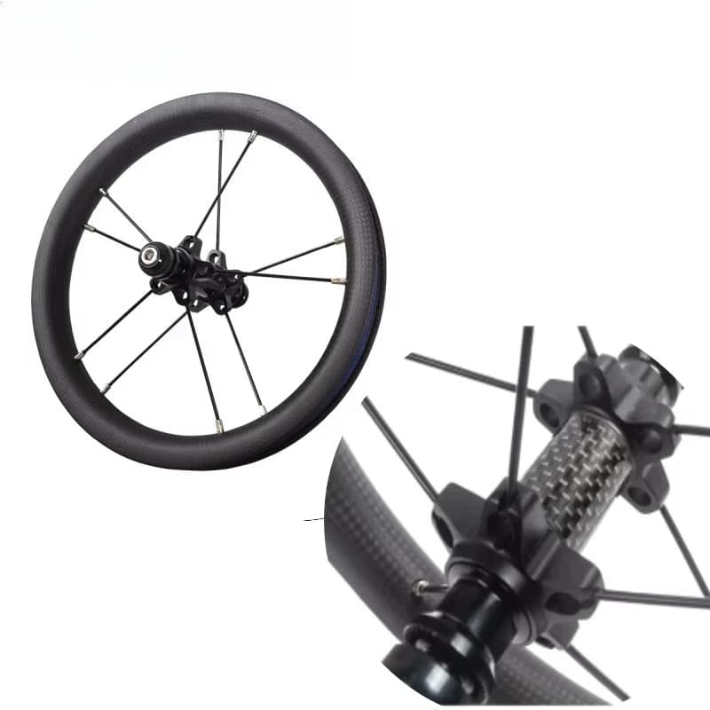 Coppia di ruote in carbonio per bambini Balance Push Bicycle 12er Coppia di ruote per bicicletta per bambini Ruota per bicicletta per bambini da 12 pollici Balance