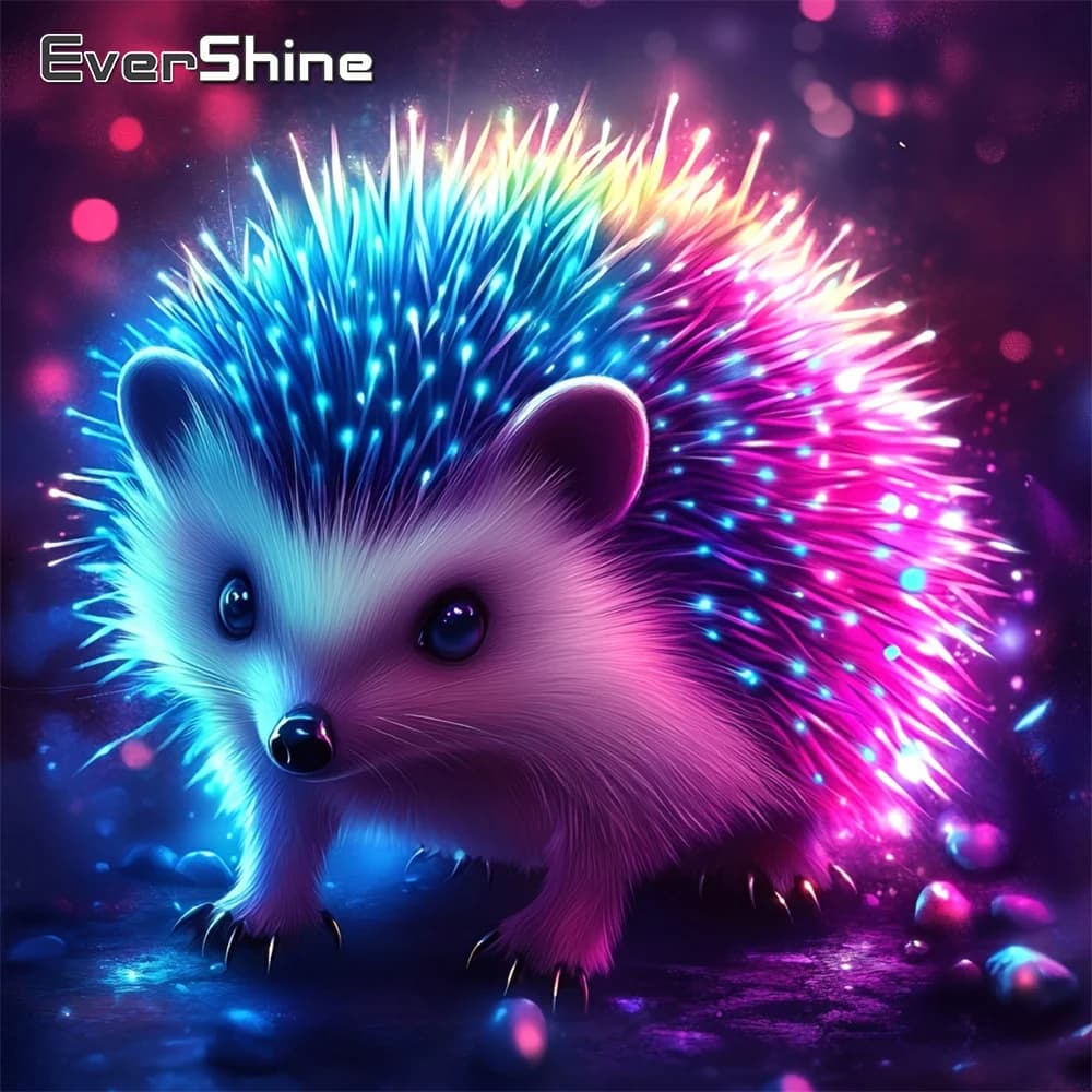 EverShine Diamond Painting: Quadro con Animali, Strass 5D, Ricamo a Mosaico con Diamanti Quadrati, Ricamo Completo a Tema Riccio, Decorazione per la Casa
