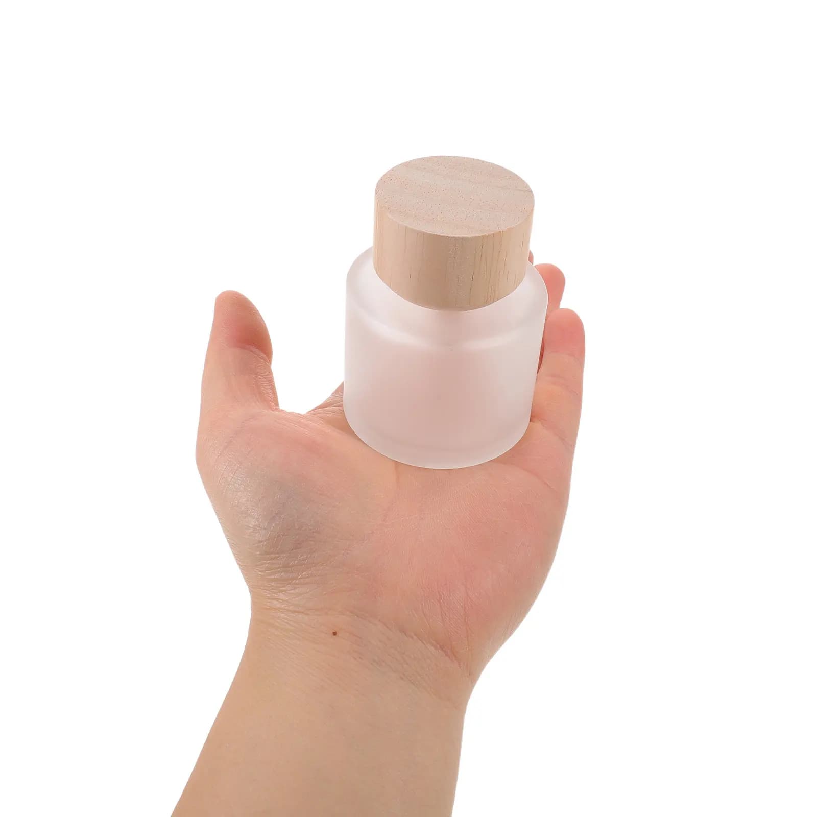 2Pcs Clear Glass Reed Diffuser Bottles Refillable Aromatherapy Containers 50Ml Wooden Caps Essential Oil Home Fragrance Scented