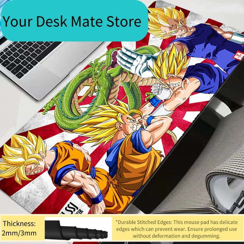 Tappetino per mouse Goku & Vegeta Dragon Ball Z DBZ, accessori da gioco DBZ, tappetino per tastiera PC, tappetino da scrivania per gamer, alfombrilla xxl, mousepad