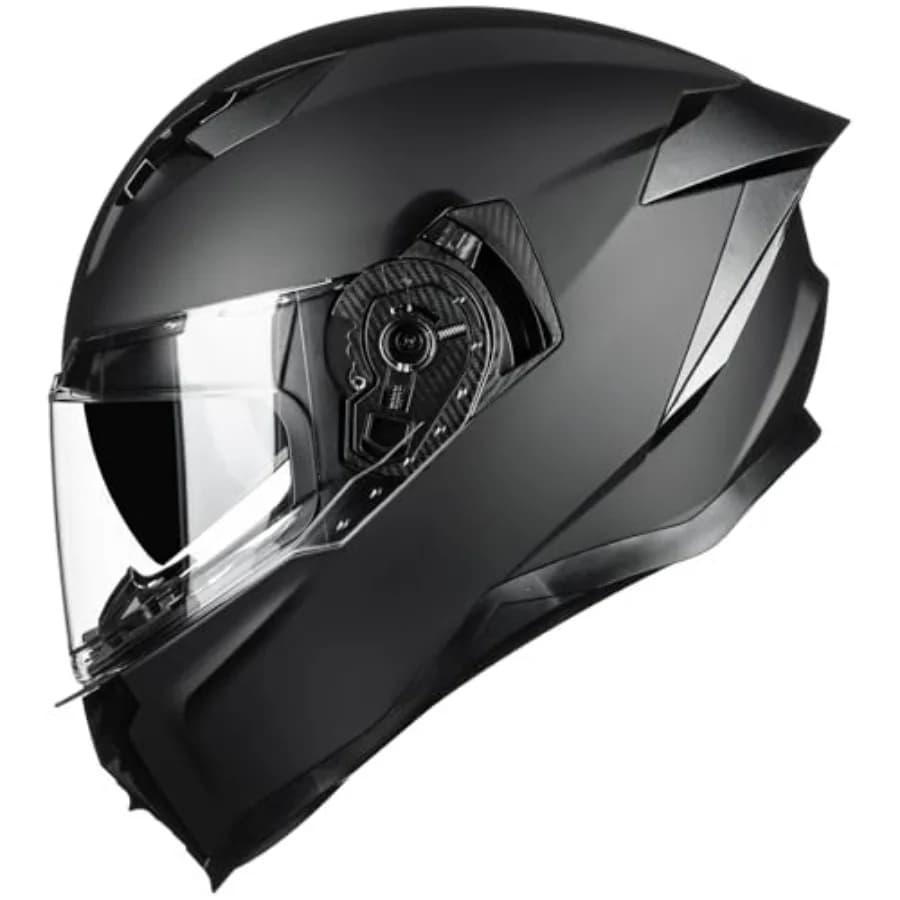 Casco Integrale per Moto con Doppia Visiera, per Moto da Strada e Corse, Omologato DOT, per Adulti, Uomini e Donne, Modello MF569