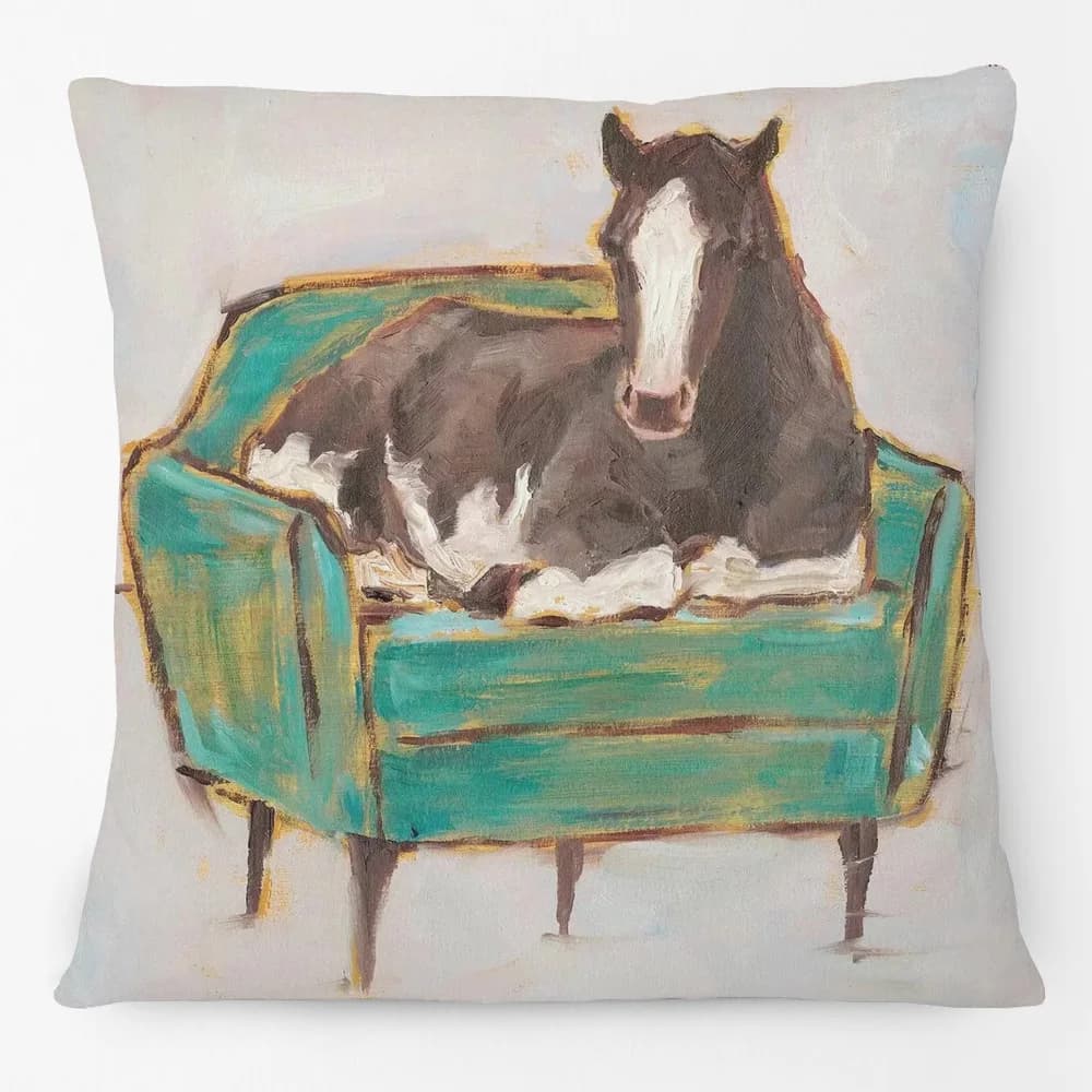 Hand Painting Animals Poster Cushion Covers Horse Cow in Sofa Couch Modern Art Decorative Pillows Case For Home