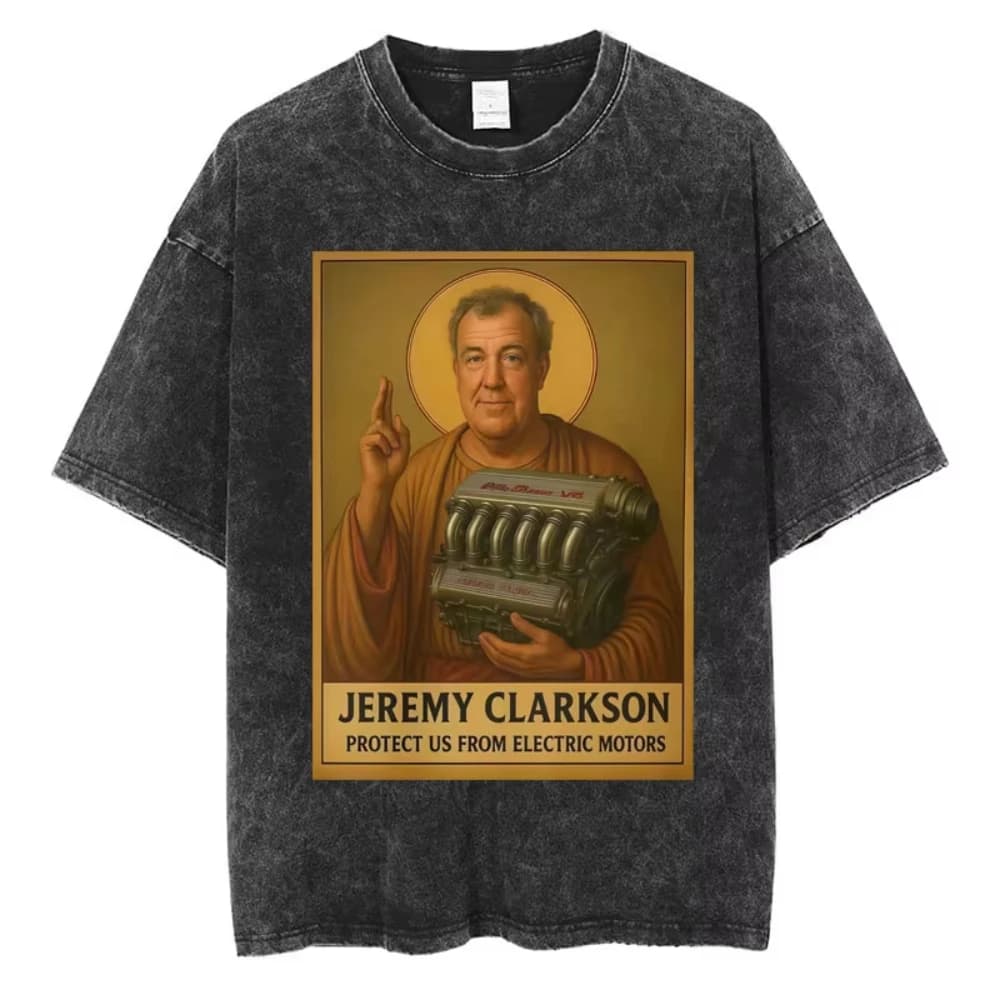 T-Shirt Vintage Divertente di Jeremy Clarkson con Scritta Inaudibile, Maglietta Oversize in Cotone per Uomo, Moda Casual e Streetwear