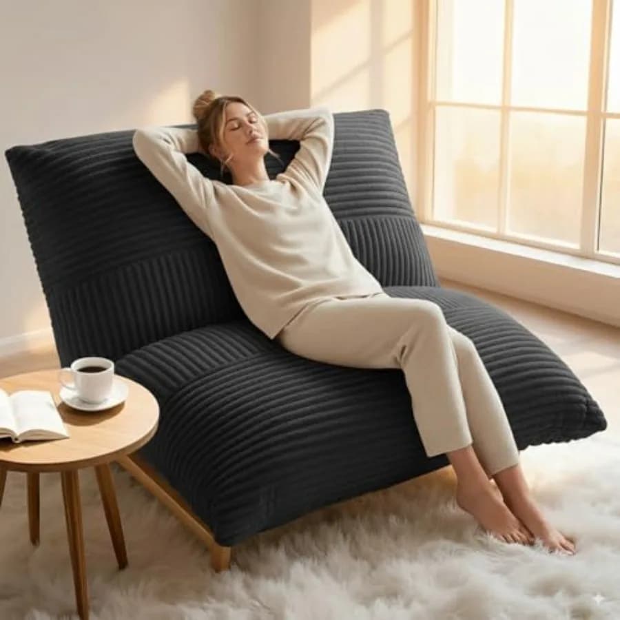 Poltrona Oversize Comoda Effetto Nuvola, Poltrone Sacco Extra Profonde, Cuscino Sacco Convertibile Imbottito con Rivestimento Rimovibile