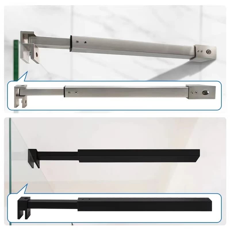 Doccia in vetro Asta di supporto regolabile in acciaio inossidabile 304 Asta per tenda da doccia per stabilizzatore di supporto per pannello fisso in vetro