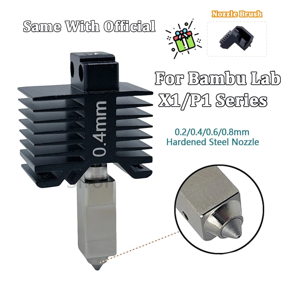 Per Bambu Lab X1C P1 X1 P1P Aggiornamento Hotend Ugello in acciaio temprato Design integrato Previene perdite di materiali Per bambulab Hotend