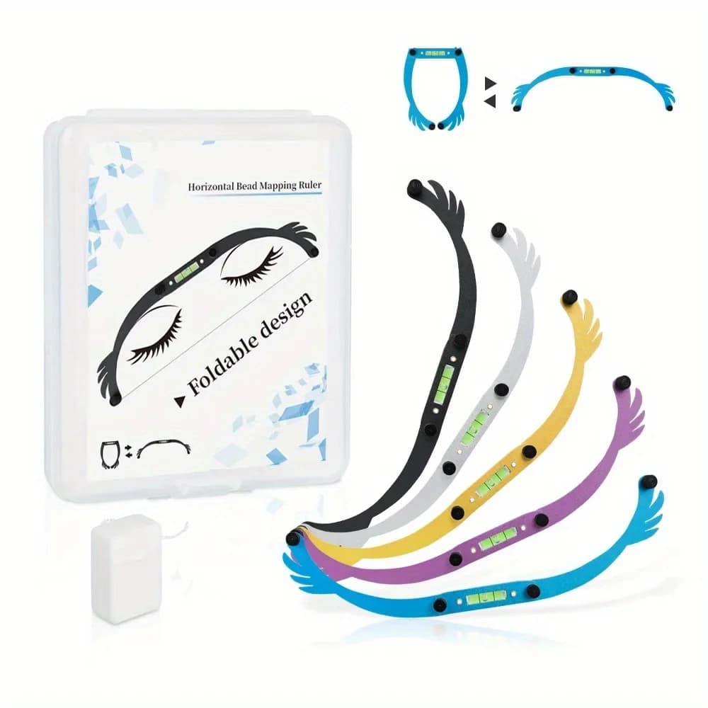 Microblading Permannet Makeup Bow and Arrow Line Ruler Alloy Measuring Brow String Pre Inked Tattoo PMU Set for Mapping