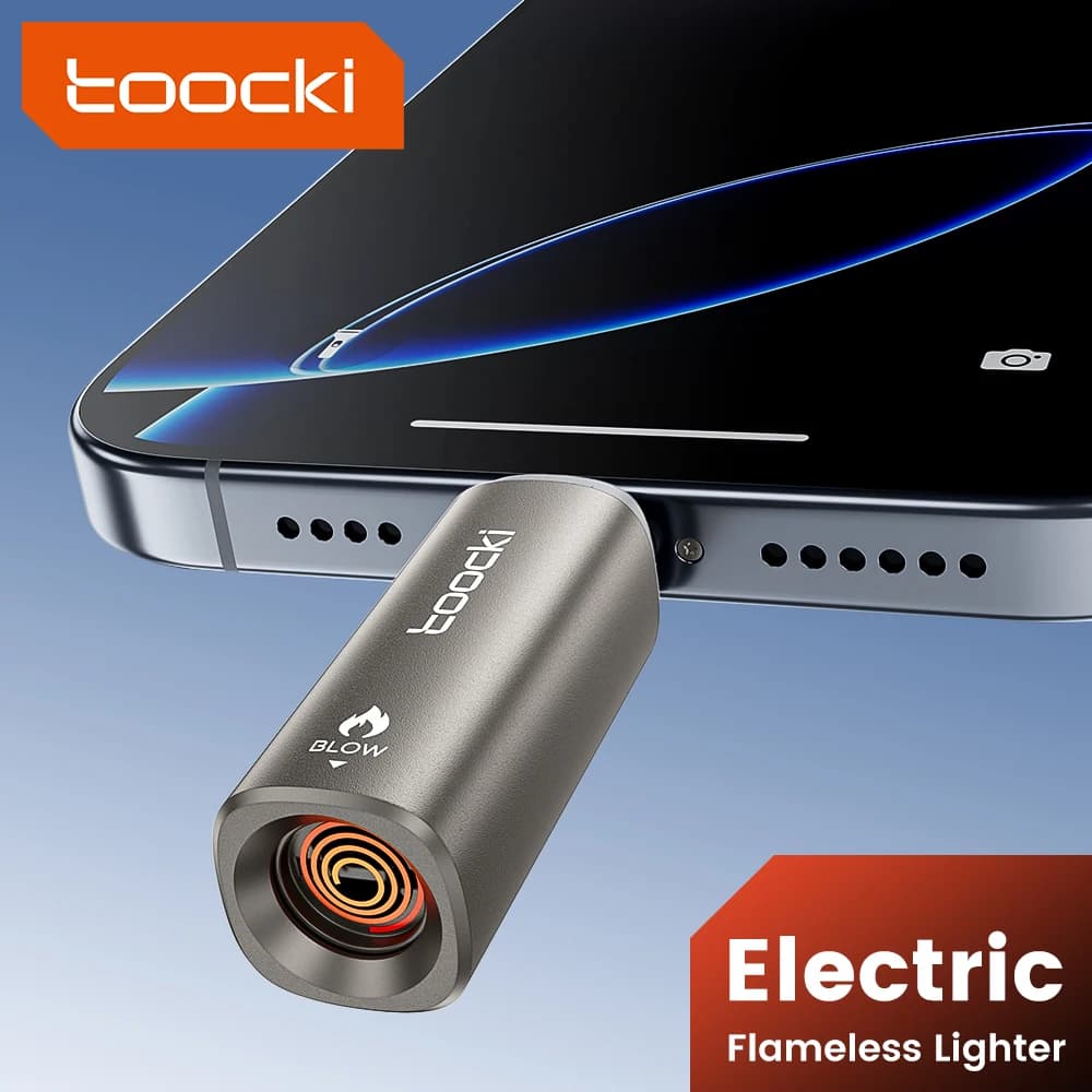 Toocki Mini type C portable cigarette lighter for outdoor air travel without flame compact electric lighter easy to carry