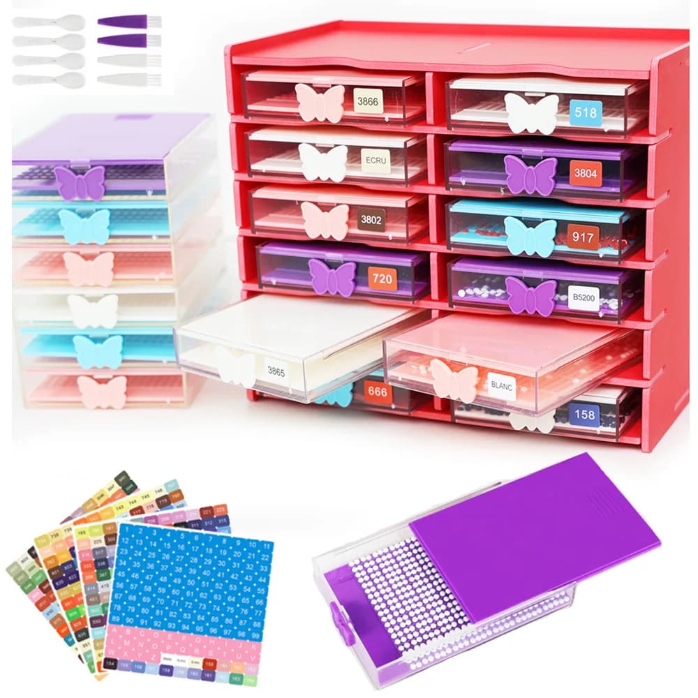 New Drawer Diamonds Painting Art Tool Tray With Rack DIY Mosaic Diamond embroidery Tary 5D Handmade Handicrafts Tool Accessories