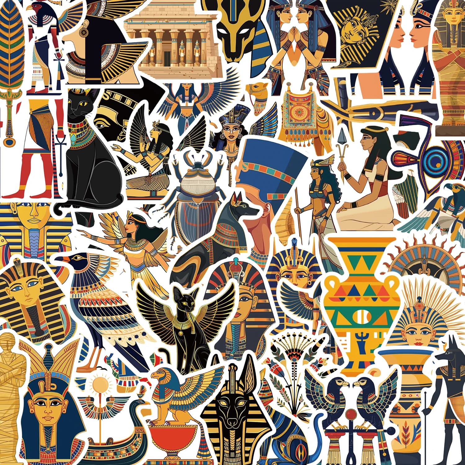 50PCS Ancient Egypt Stickers For Skateboard Motorcycle Guitar Luggage Laptop Bicycle Sticker Waterproof DIY Decals