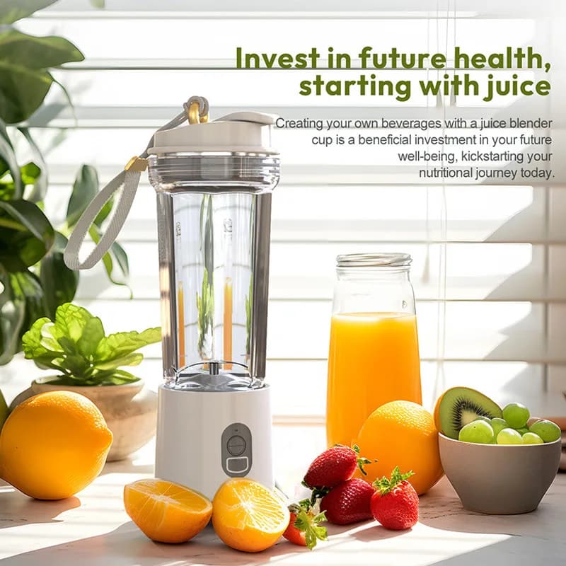Portable blender Electric juice mixer Kitchen blender blender Frullati Rechargeable juice bottle with 500 ml cup 4000 mAh 180 W