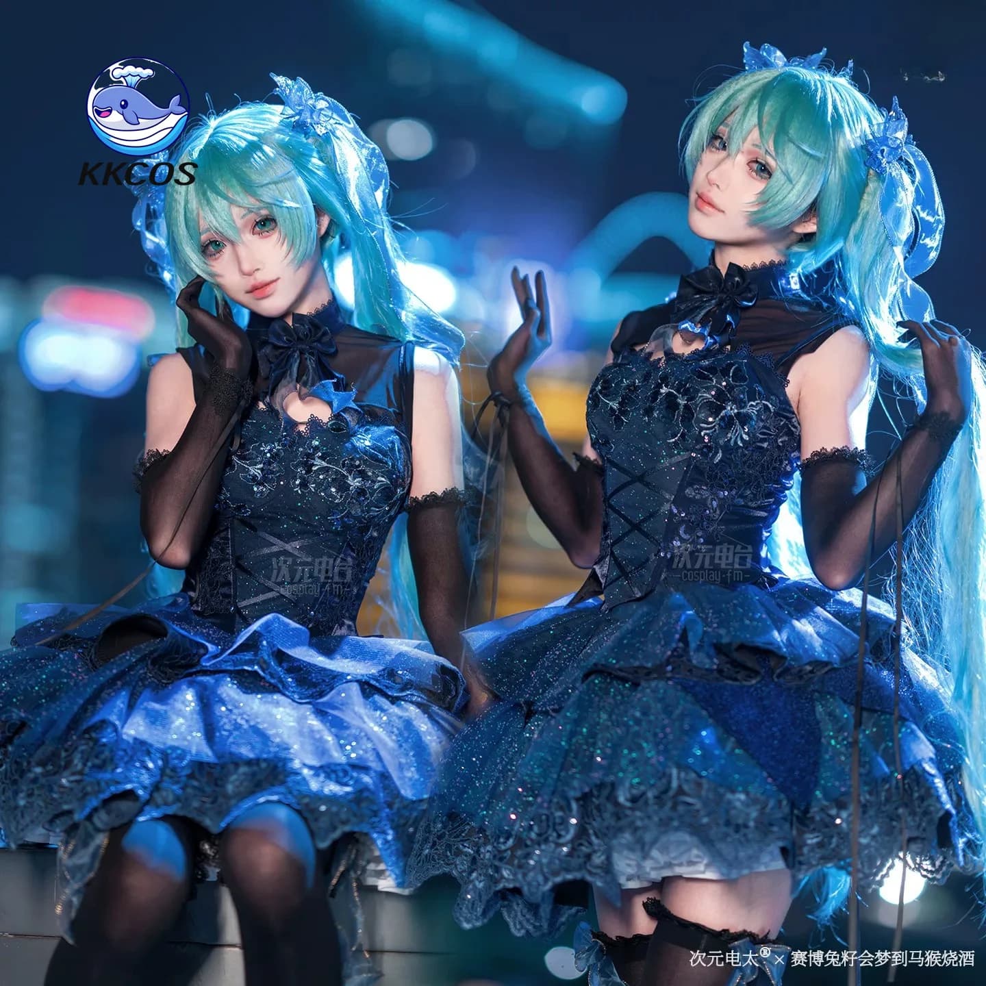 KKCos Miku-Eternal Night‌ Cosplay Costume Gorgeous Dress Women Grown Halloween Comic Con Party