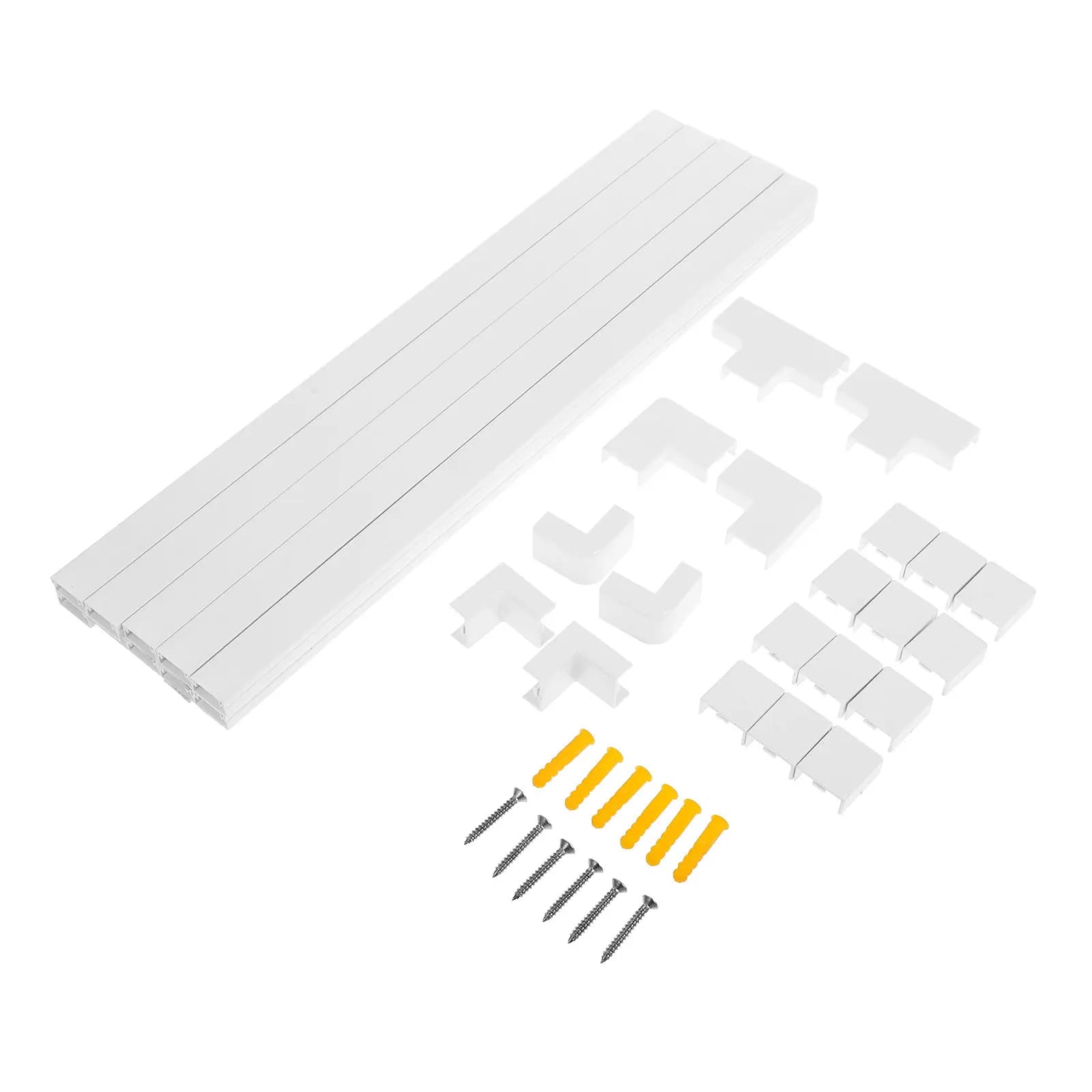 Set di Copricavi in PVC per Gestione Cavi, Nascondi Cavi Piatto da Parete, Organizzatore per Cavi TV, Audio e Video