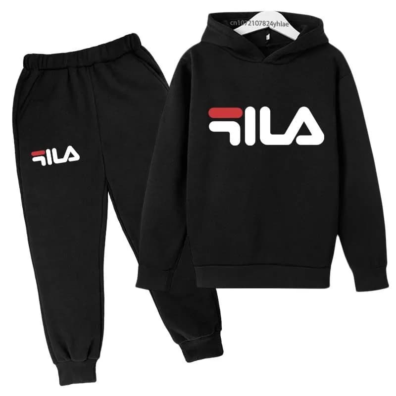 Bambini Alla Moda Primavera Autunno Classico Pullover Felpa con cappuccio + Pantaloni 2 pezzi Tute 2-13 anni Ragazzi Ragazze Abiti casual Abbigliamento per bambini