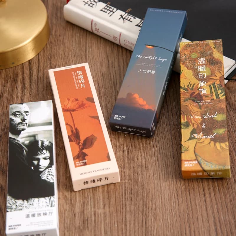 30 fogli per scatola Segnalibri con caratteri panoramici Lettura Tag Diario Fai da te Materiale decorativo completamente compatibile Messaggio regalo