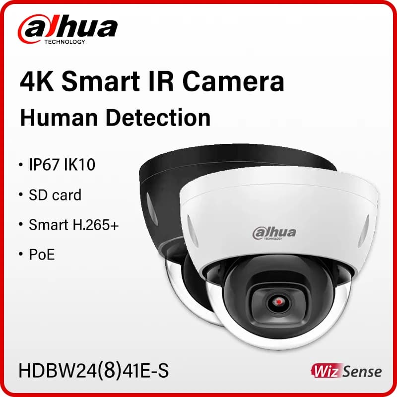 Dahua WizSense 4MP 8MP IR Telecamera IP di rete 4K Smart Home Motion Detection CCTV HD Monitor per visione notturna HDBW2441E-S HDBW2841E-S