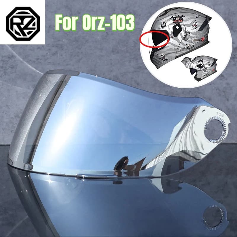 Lente per Casco Moto ad Alta Definizione a Colori - Visiera Ribaltabile con Visione Notturna e Protezione Solare per Orz-103 Trasparente