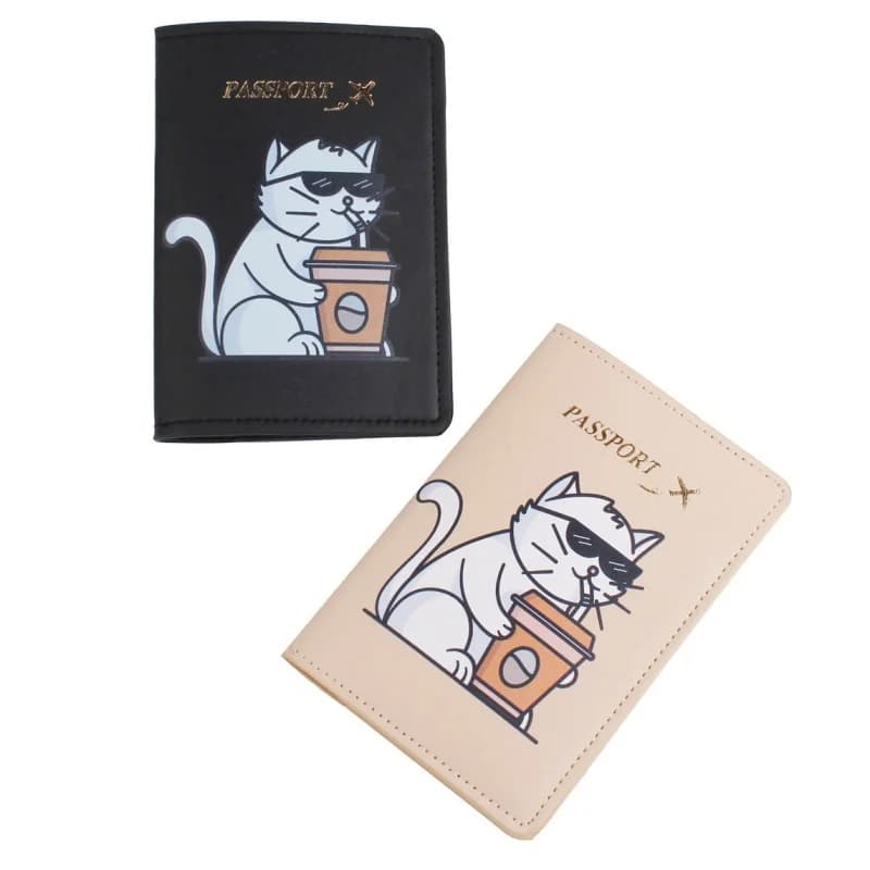 Simpatico gatto Stampa Copertina per passaporto Stampa a caldo Mappa del mondo Donna Uomo Viaggio Porta passaporto per matrimonio Regalo di nozze di moda