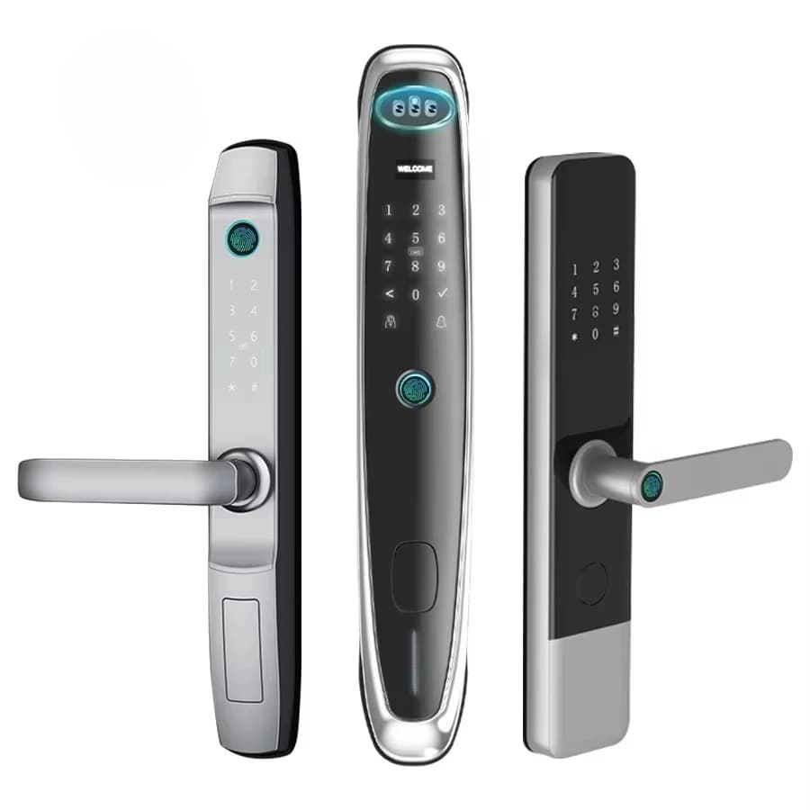 Serratura intelligente per porta con impronta digitale biometrica automatica digitale Tuya Wifi Smart Home con telecamera ad alta sicurezza