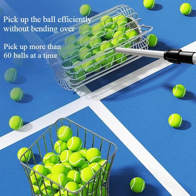 Hand Push Tennis Ball Picker with Large Capacity, Fast Labor-Saving Design to Boost Ball Picking Efficiency,Tennis Ball Picker
