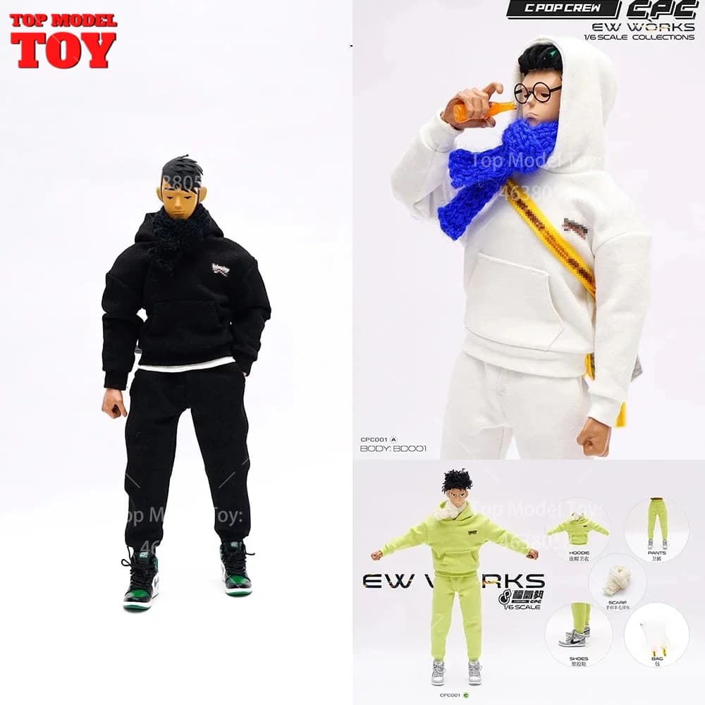CPOP CREW CPC001 1/6 Scale Trendy Sportswear felpa con cappuccio scarpe Set abbigliamento modello Fit 12 ''soldato maschio TH Action Figure bambole del corpo