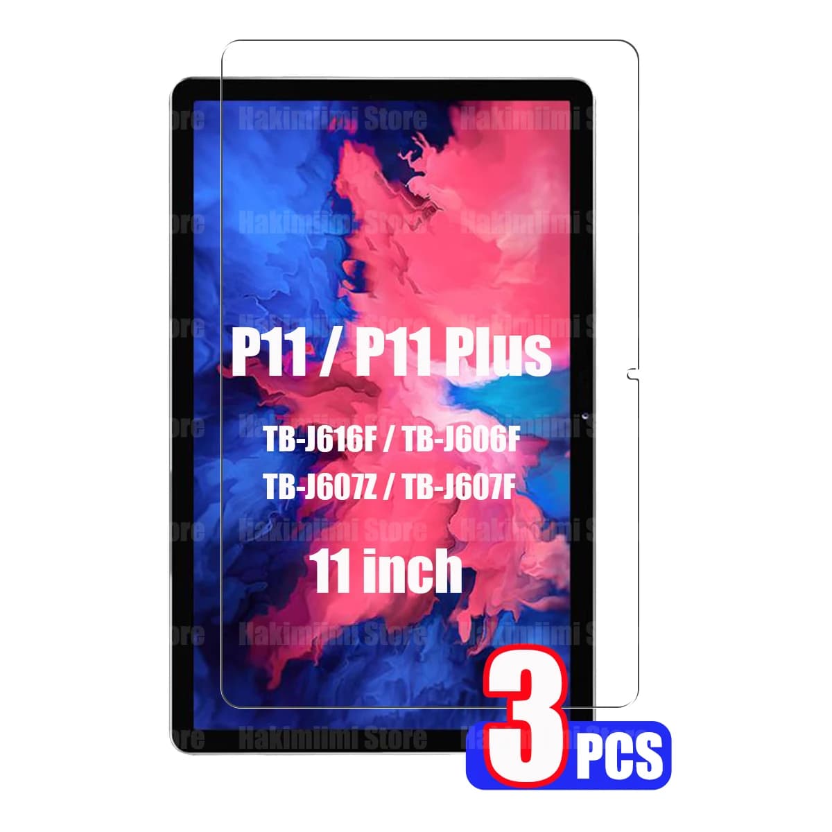 Vetro temperato per Lenovo Tab P11 Plus TB-J616F TB-J607Z Vetro proteggi schermo per Lenovo Tab P11 (11 pollici) 2021 TB-J606F L