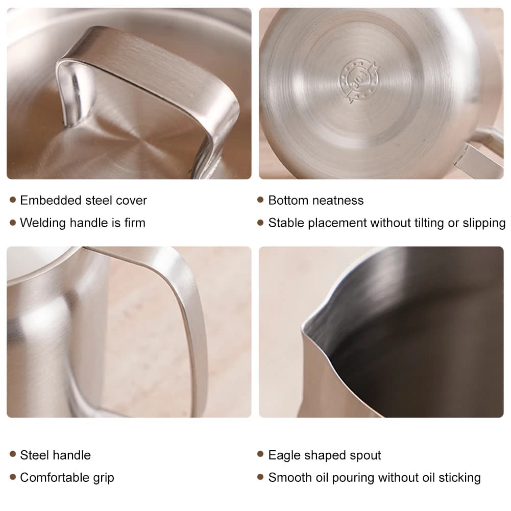 Stainless Steel Oil Filter Pot 1.5L Cooking Oil Filter Large Capacity Multifunctional Oil Filter Tank for Cooking French Fries