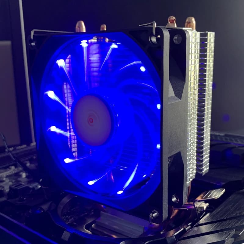 CPU Air Cooler Blu Ventilatore Tower 2 tubi di calore PC Radiatore per Intel LGA 1366 1150 1151 1155 1200 1700 2011 X79 X99 AM5 AM4