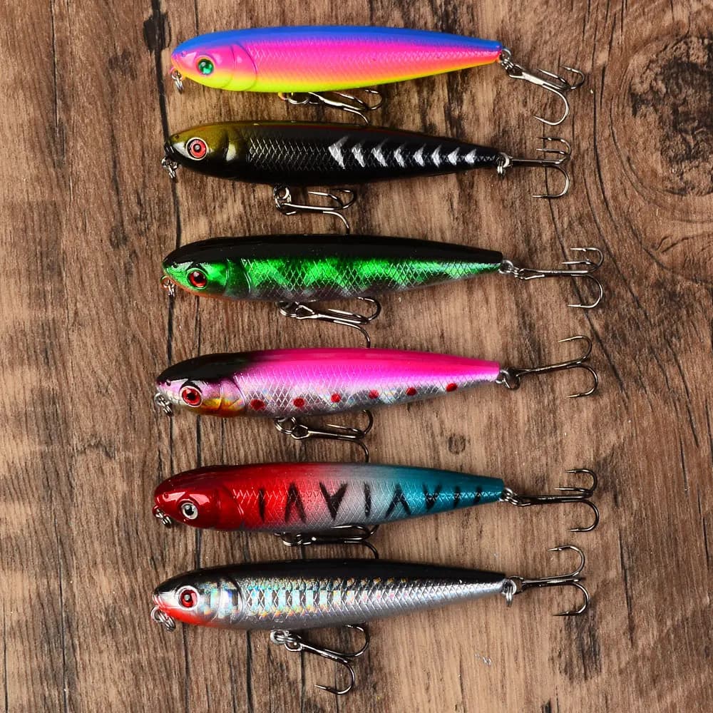 6 Pieces Eskids in Matita Shape, Artificial Plastic Duration baits for Bass and Luccio fishing