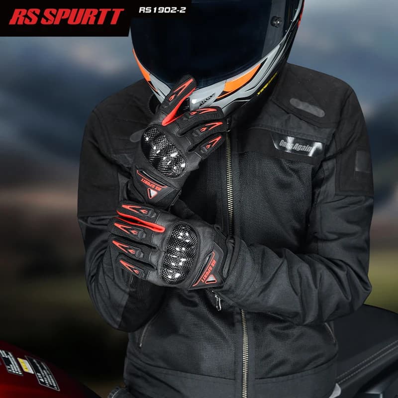 RS Breathable Half Finger / Full Finger Motorcycle Gloves Anti Slip Wear Resistant Outdoor Cycling Protective Riding Gloves