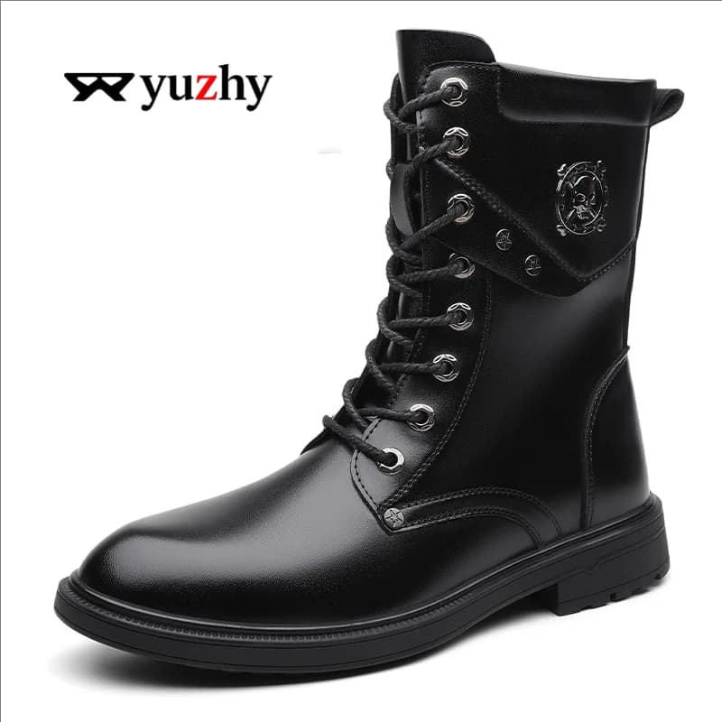 Stivali Unisex con Suola Chunky e Piattaforma - Scarpe Invernali per Coppie in Nero e Bianco