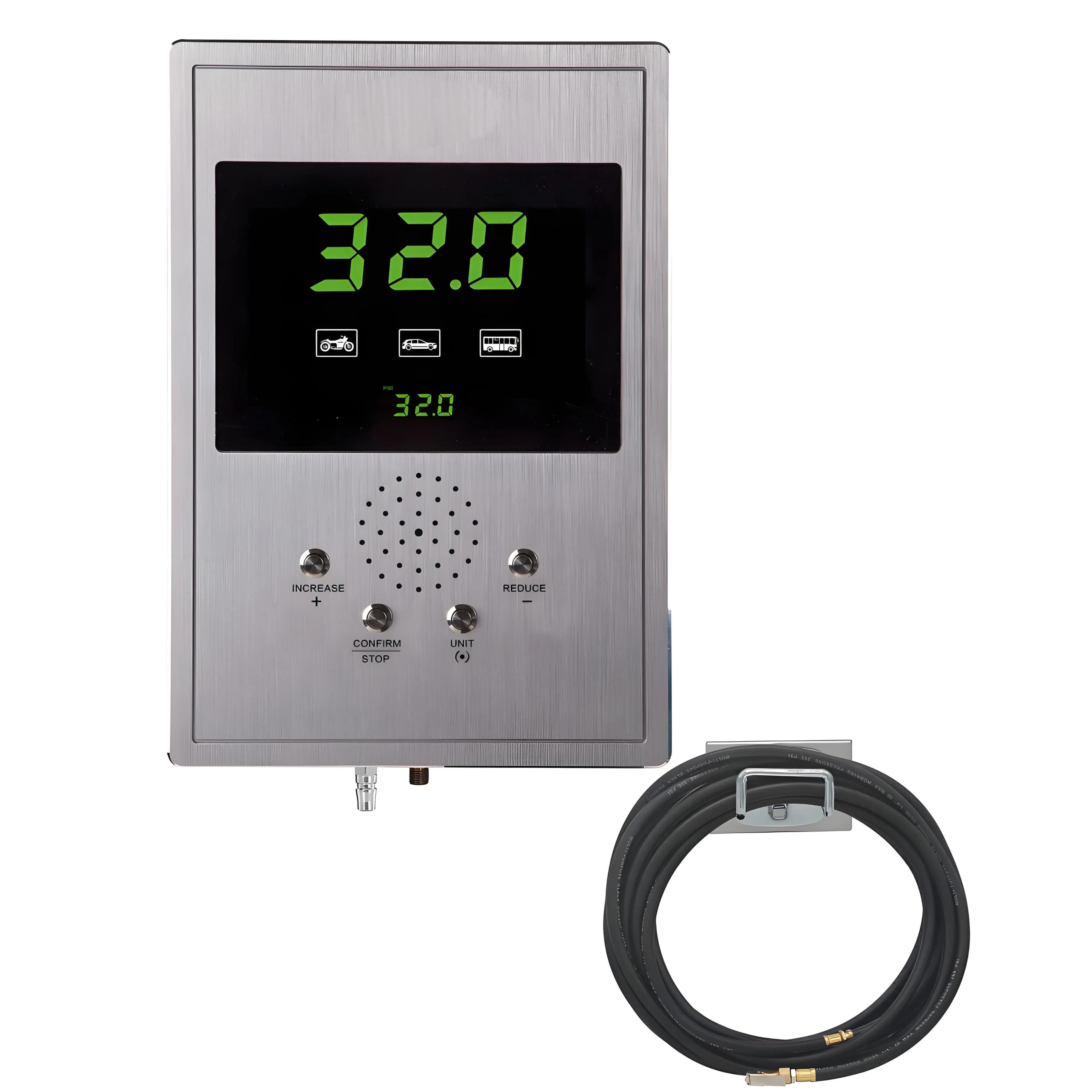 Gonfiatore Pneumatici Digitale LED Completamente Automatico AC 85~240V, Pompa d'Aria in Metallo Durevole con Monitoraggio Pressione per Tutti i Tipi di Veicoli